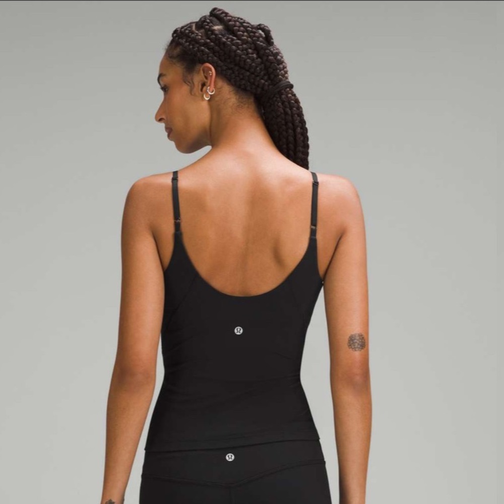 Lululemon Women’s Black Align Waist-Length Cami Tank Light Support Size 8 - Picture 2 of 5